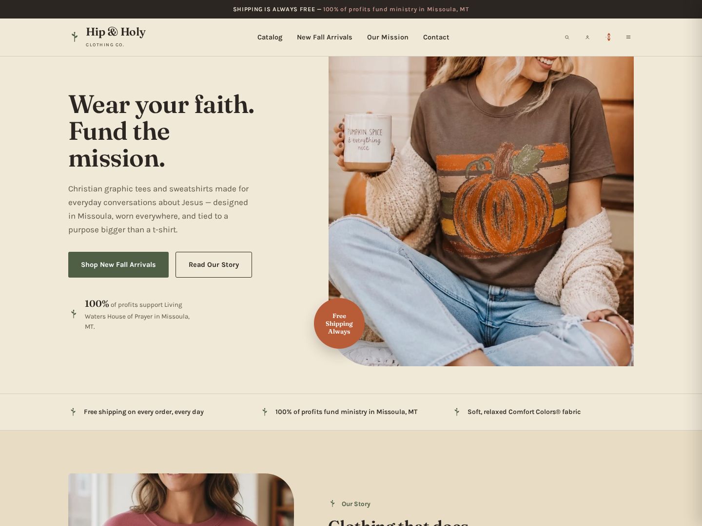 Hip & Holy Clothing Co. storefront design concept